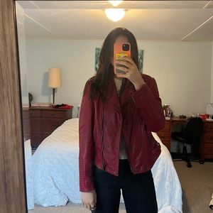 Carlisle New York Red Leather Jacket